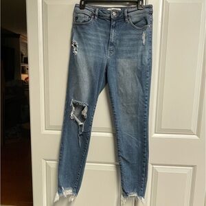 KanCan Jeans 11/29 (28x26) High Rise Ankle Skinny Stretch Raw Hem Distressed